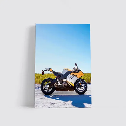 Buell Sport Bike Parked Sunny Open Field