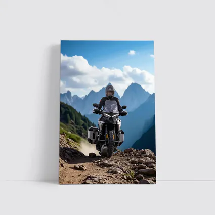 Adventure Motorcycle Rider Rocky Mountain Trail
