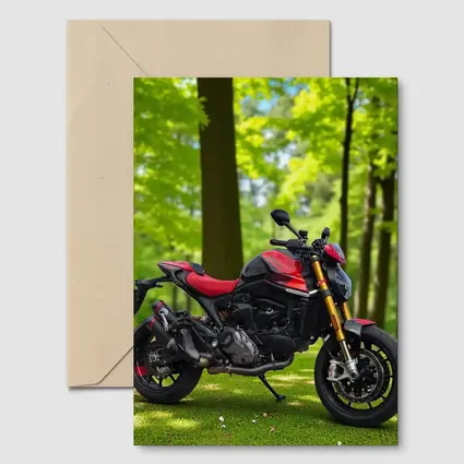 Ducati Monster Red Black Motorcycle Green Park
