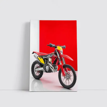 GASGAS Red Dirt Bike Against Red Background