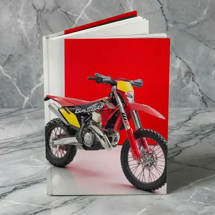 GASGAS Red Dirt Bike Against Red Background