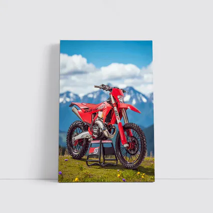 GASGAS Red Dirt Bike Alpine Mountain Backdrop