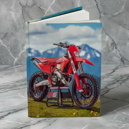 GASGAS Red Dirt Bike Alpine Mountain Backdrop