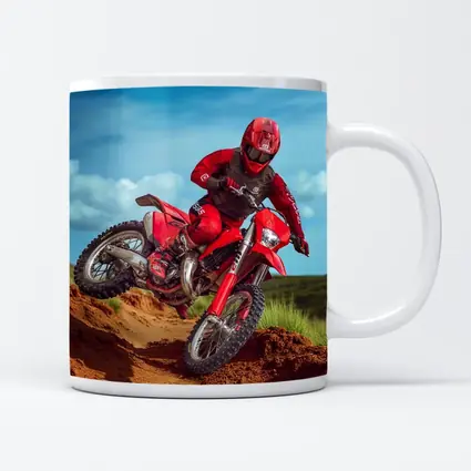 Red Dirt Bike Rider Sandy Motocross Track