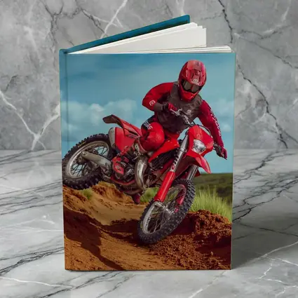 Red Dirt Bike Rider Sandy Motocross Track