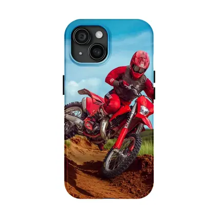 Red Dirt Bike Rider Sandy Motocross Track