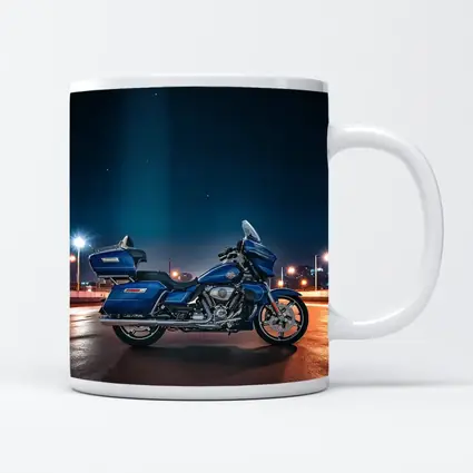 Harley Davidson Touring Motorcycle Blue Night City
