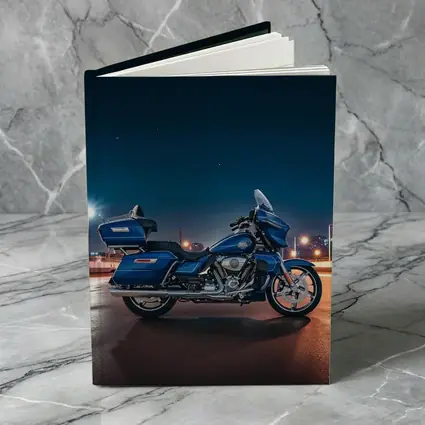 Harley Davidson Touring Motorcycle Blue Night City