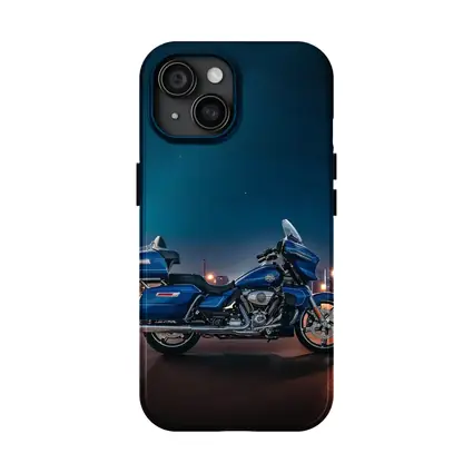 Harley Davidson Touring Motorcycle Blue Night City