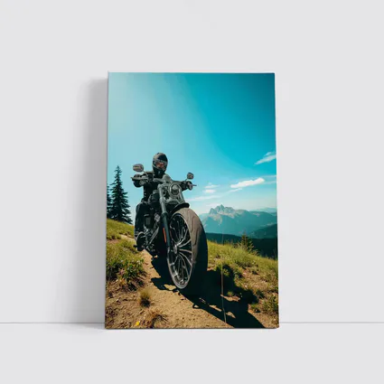 Harley Davidson Cruiser Motorcycle Mountain Landscape