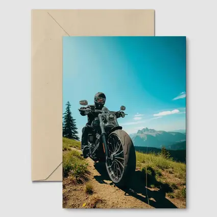 Harley Davidson Cruiser Motorcycle Mountain Landscape