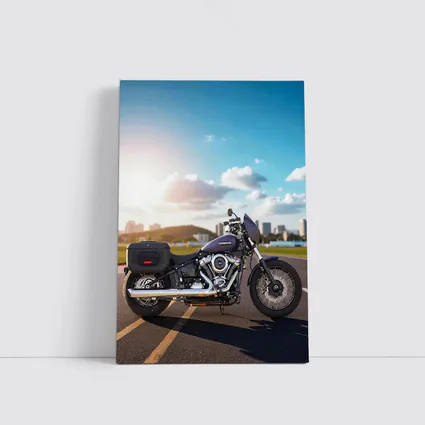 Harley Davidson Cruiser Motorcycle City Skyline