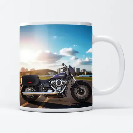 Harley Davidson Cruiser Motorcycle City Skyline