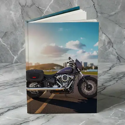 Harley Davidson Cruiser Motorcycle City Skyline