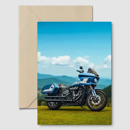 Harley Davidson Low Rider Blue Mountains Background
