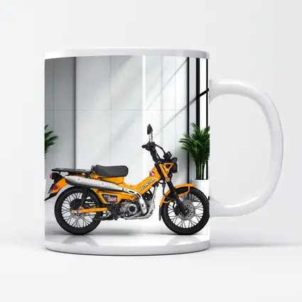 Honda Trail CT125 Orange Motorcycle White Studio