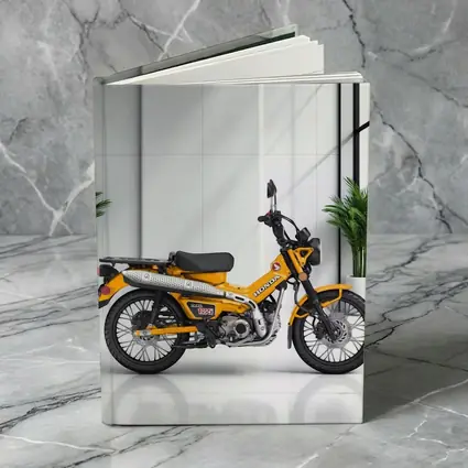 Honda Trail CT125 Orange Motorcycle White Studio