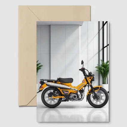 Honda Trail CT125 Orange Motorcycle White Studio