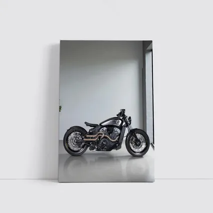 Custom Black Bobber Motorcycle Minimal Studio