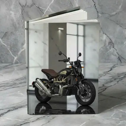 Indian Motorcycle Dark Interior Marble Showroom