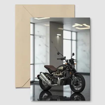 Indian Motorcycle Dark Interior Marble Showroom