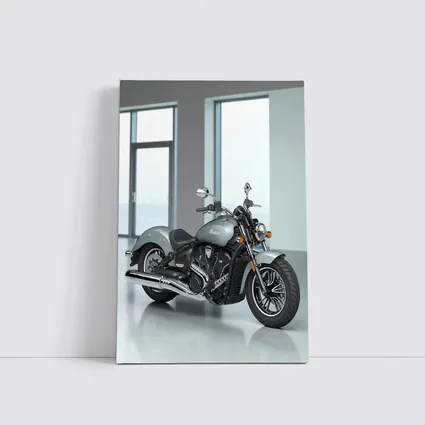 Indian Motorcycle Silver Cruiser Minimalist Studio