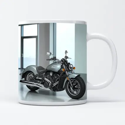 Indian Motorcycle Silver Cruiser Minimalist Studio