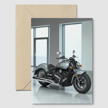 Indian Motorcycle Silver Cruiser Minimalist Studio