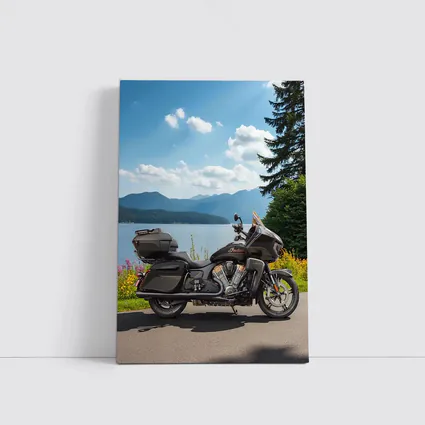 Indian Motorcycle Lakeside Mountain Landscape