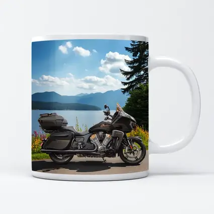 Indian Motorcycle Lakeside Mountain Landscape