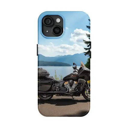 Indian Motorcycle Lakeside Mountain Landscape