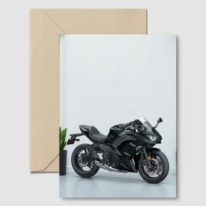 Kawasaki Ninja Sport Bike White Studio