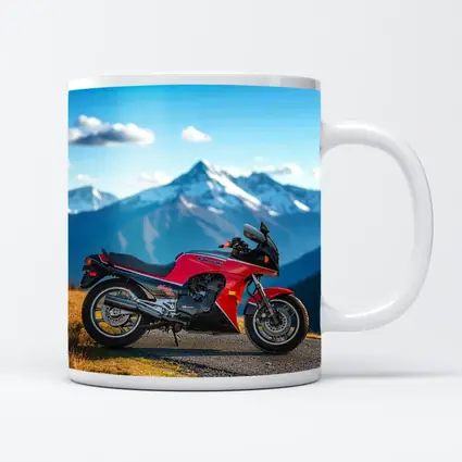 Kawasaki Sport Bike Red Mountain Backdrop