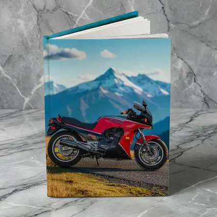 Kawasaki Sport Bike Red Mountain Backdrop