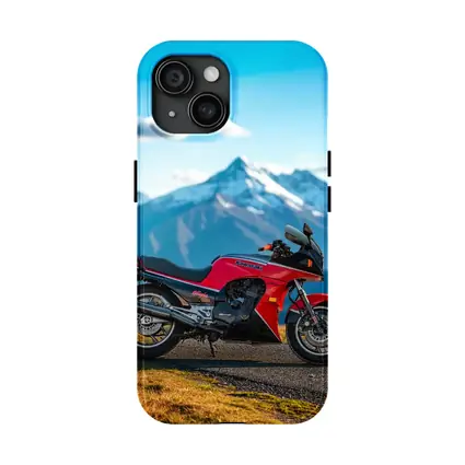 Kawasaki Sport Bike Red Mountain Backdrop