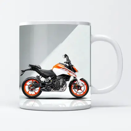 KTM Duke Motorcycle White Orange Studio