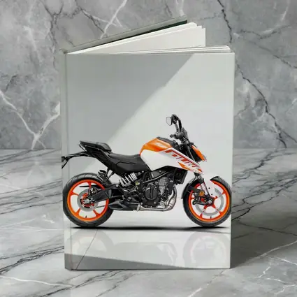 KTM Duke Motorcycle White Orange Studio