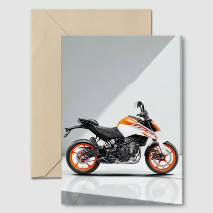 KTM Duke Motorcycle White Orange Studio
