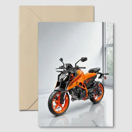 KTM Duke Orange Motorcycle Studio White Background