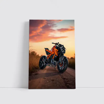 KTM Naked Bike Orange Sunset Road