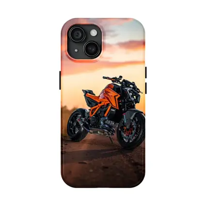 KTM Naked Bike Orange Sunset Road