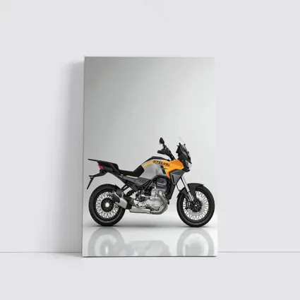 Moto Guzzi Stelvio Adventure Bike Gray Background