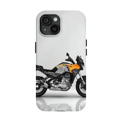 Moto Guzzi Stelvio Adventure Bike Gray Background