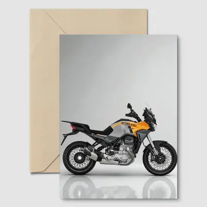 Moto Guzzi Stelvio Adventure Bike Gray Background