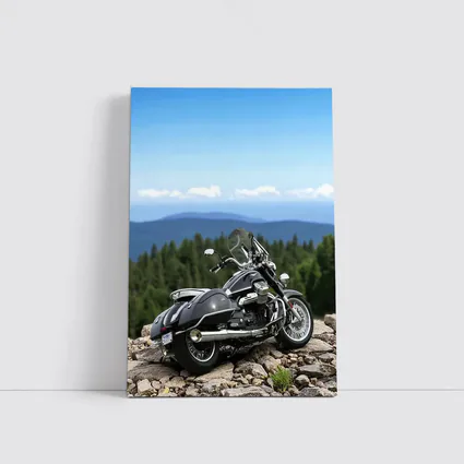 Moto Guzzi Cruiser Motorcycle Mountain Overlook