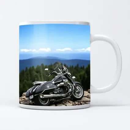 Moto Guzzi Cruiser Motorcycle Mountain Overlook