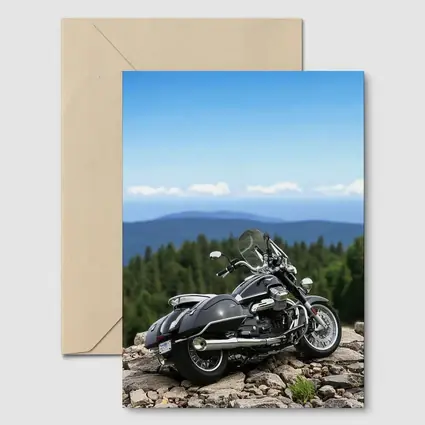 Moto Guzzi Cruiser Motorcycle Mountain Overlook