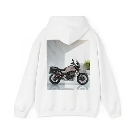 Moto Guzzi Adventure Motorcycle White Studio Setting