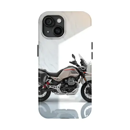 Moto Guzzi Adventure Motorcycle White Studio Setting