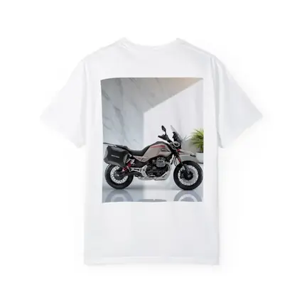 Moto Guzzi Adventure Motorcycle White Studio Setting